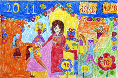 Bộ sưu tập tranh vẽ cô giáo và học sinh, tranh vẽ kỷ niệm 20/11 16